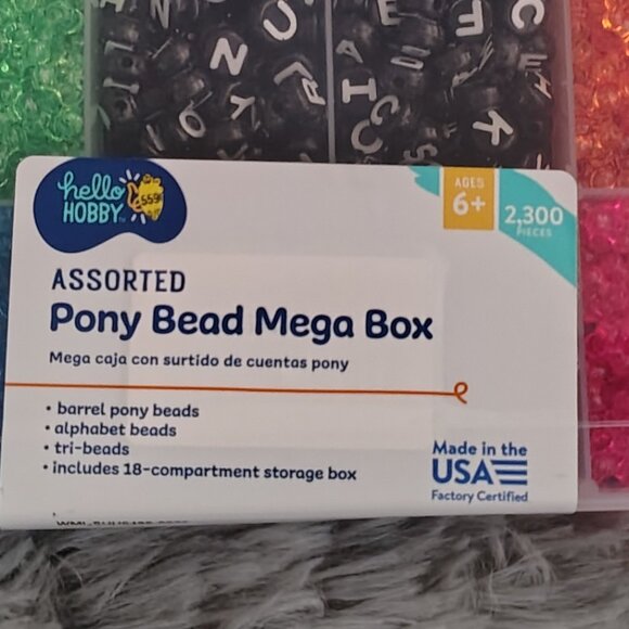 Hello Hobby - Bright & Sparkle Pony Bead Box - 2300 Pieces - Picture 6 of 9